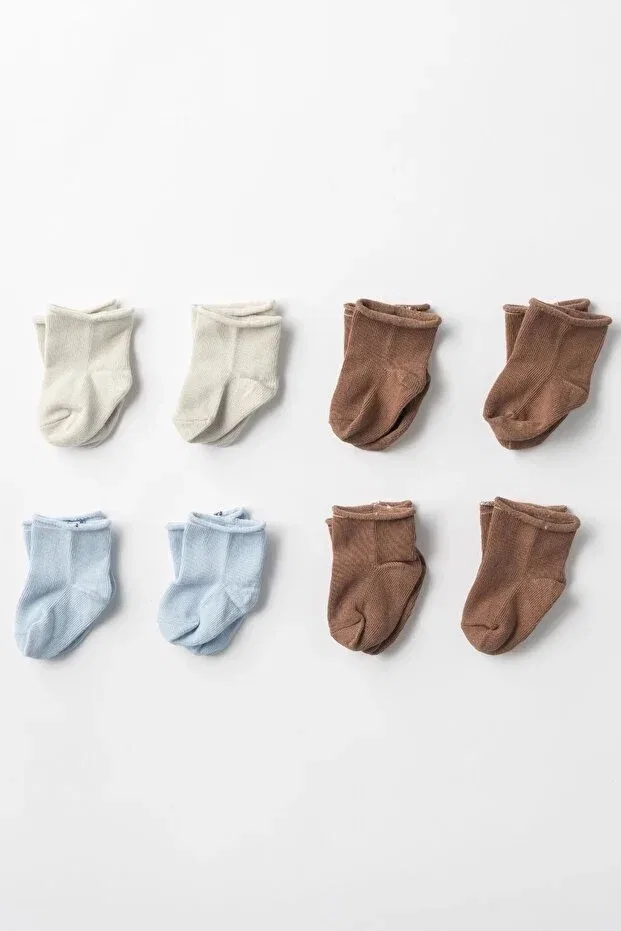 Детские носки для новорожденных хлопковые 8 пар Logo Aksesuar, Brown