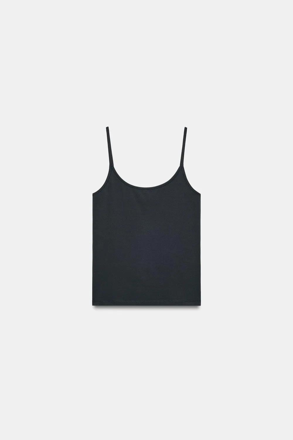 Футболка из полиамида с тонкими лямками ZARA, Dark anthracite — фото 4