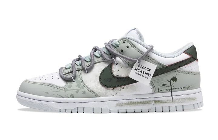 

Кастомизированные кроссовки Nike Dunk Skateboard Unisex, светло-зеленый
