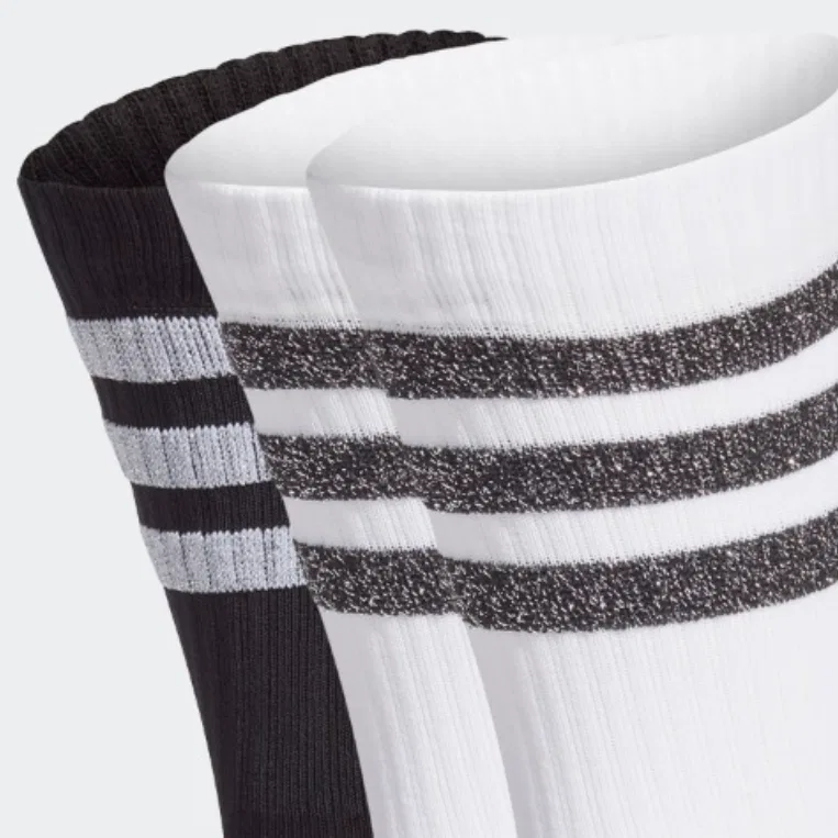 Детские носки с длинным голенищем, комплект из 3 пар, Adidas, White/Black/White — фото 3