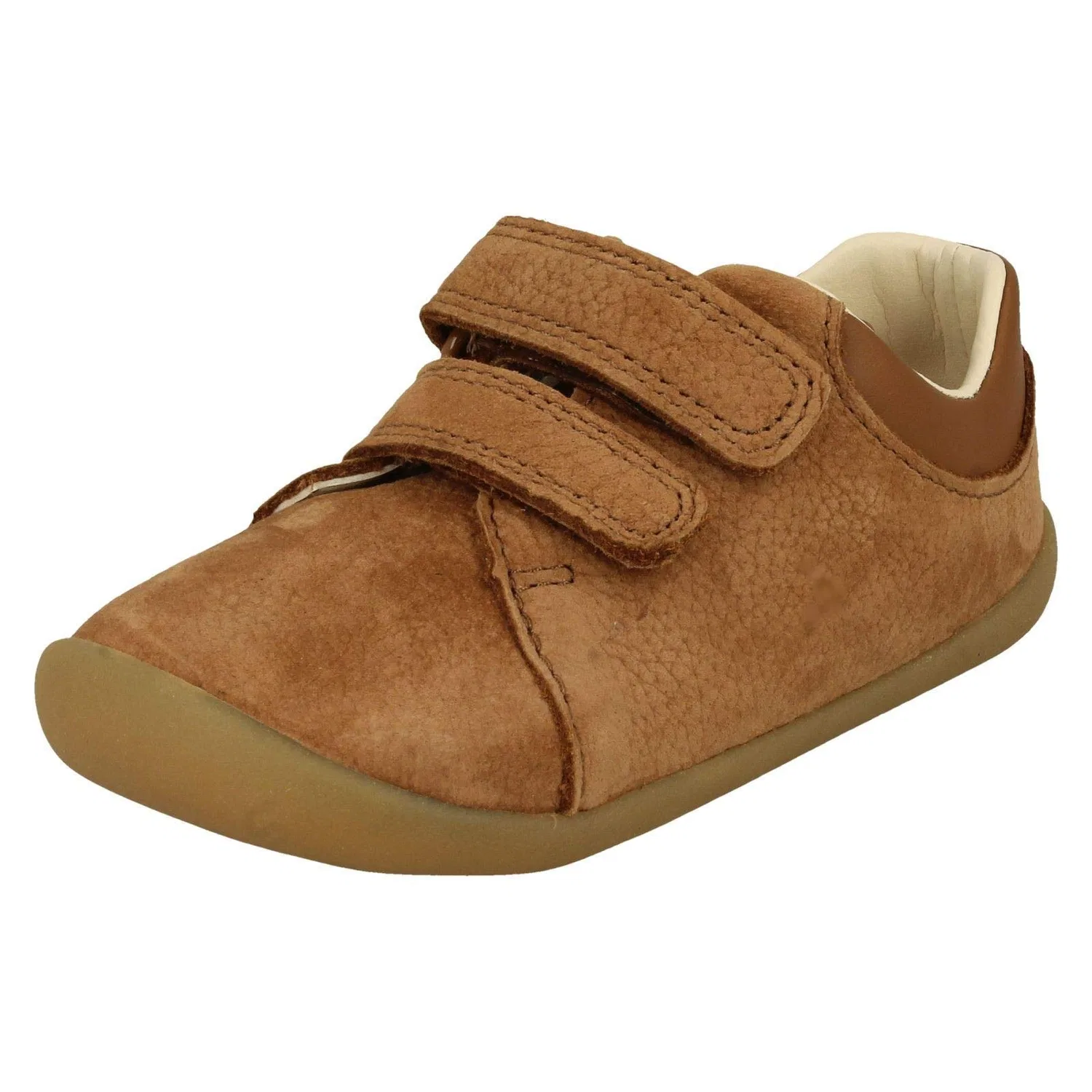 Детские кроссовки для мальчиков с липучками Roamer Craft T Clarks, Brown Tan Leather