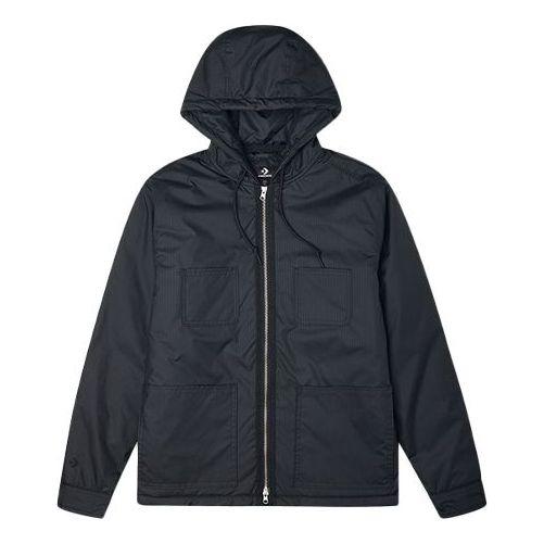 

Куртка Men's Converse Casual Sports Cargo Hooded Long Sleeves Padded Black Jacket