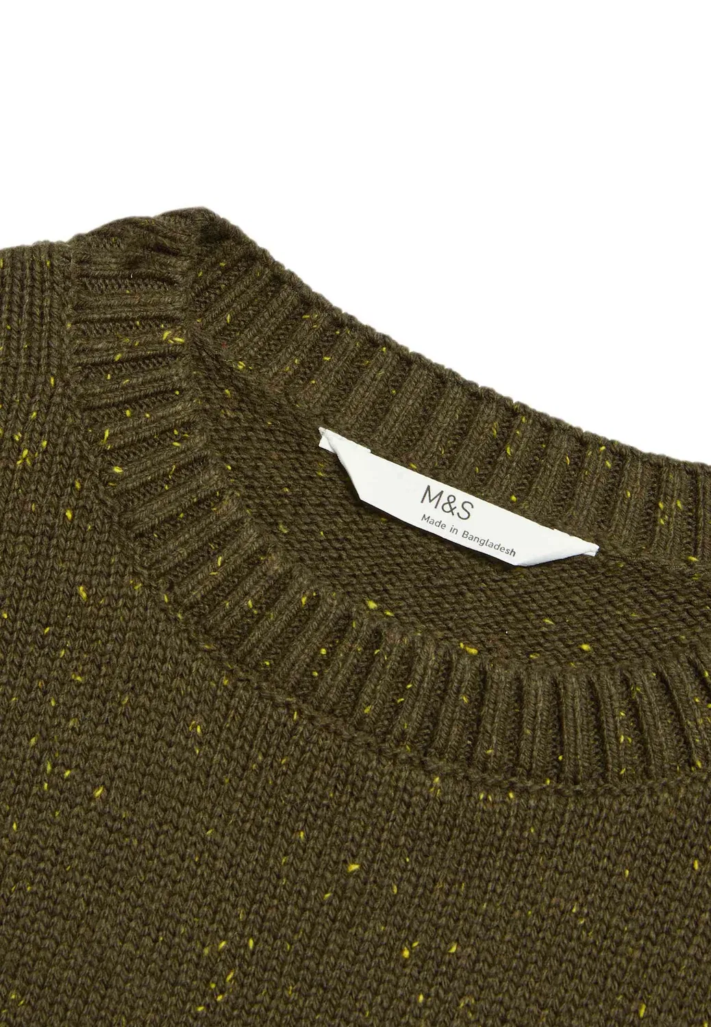 Вязаные сентябрьские истории... унисекс - джемпер Marks & Spencer, Khaki — фото 3