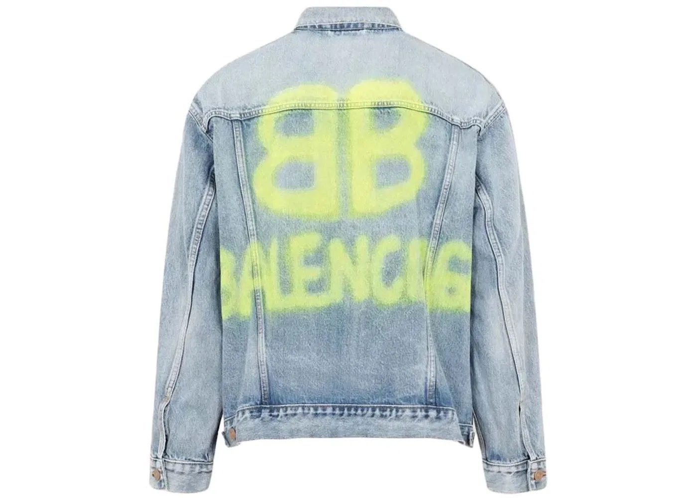 Мужская джинсовая куртка с принтом Balenciaga, Blue/Yellow