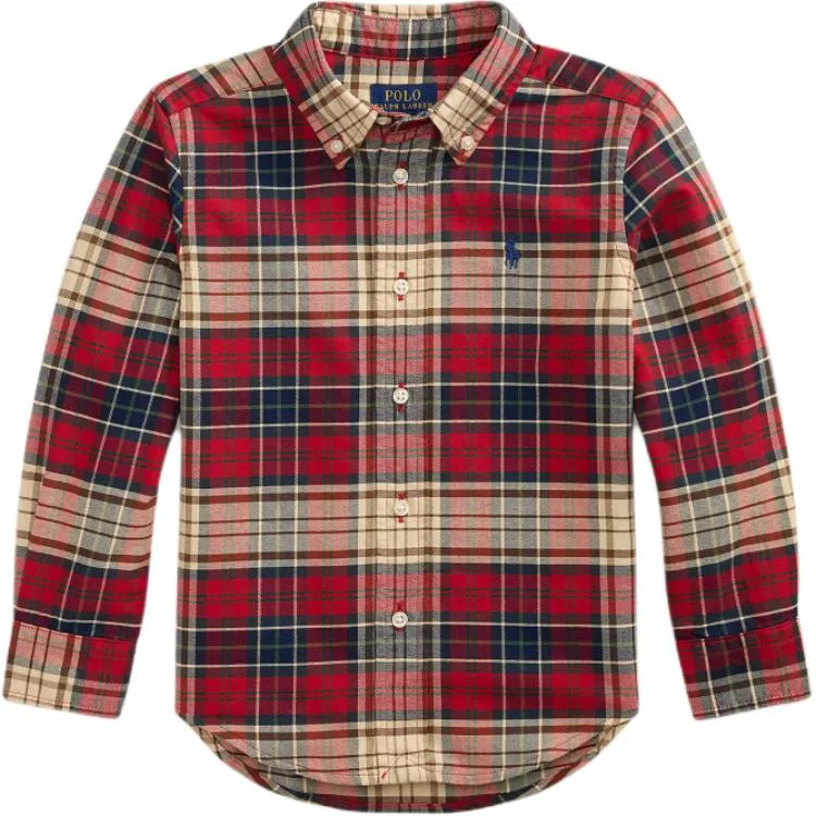 Детская рубашка повседневная с воротником Polo Ralph Lauren, Red Dark Blue