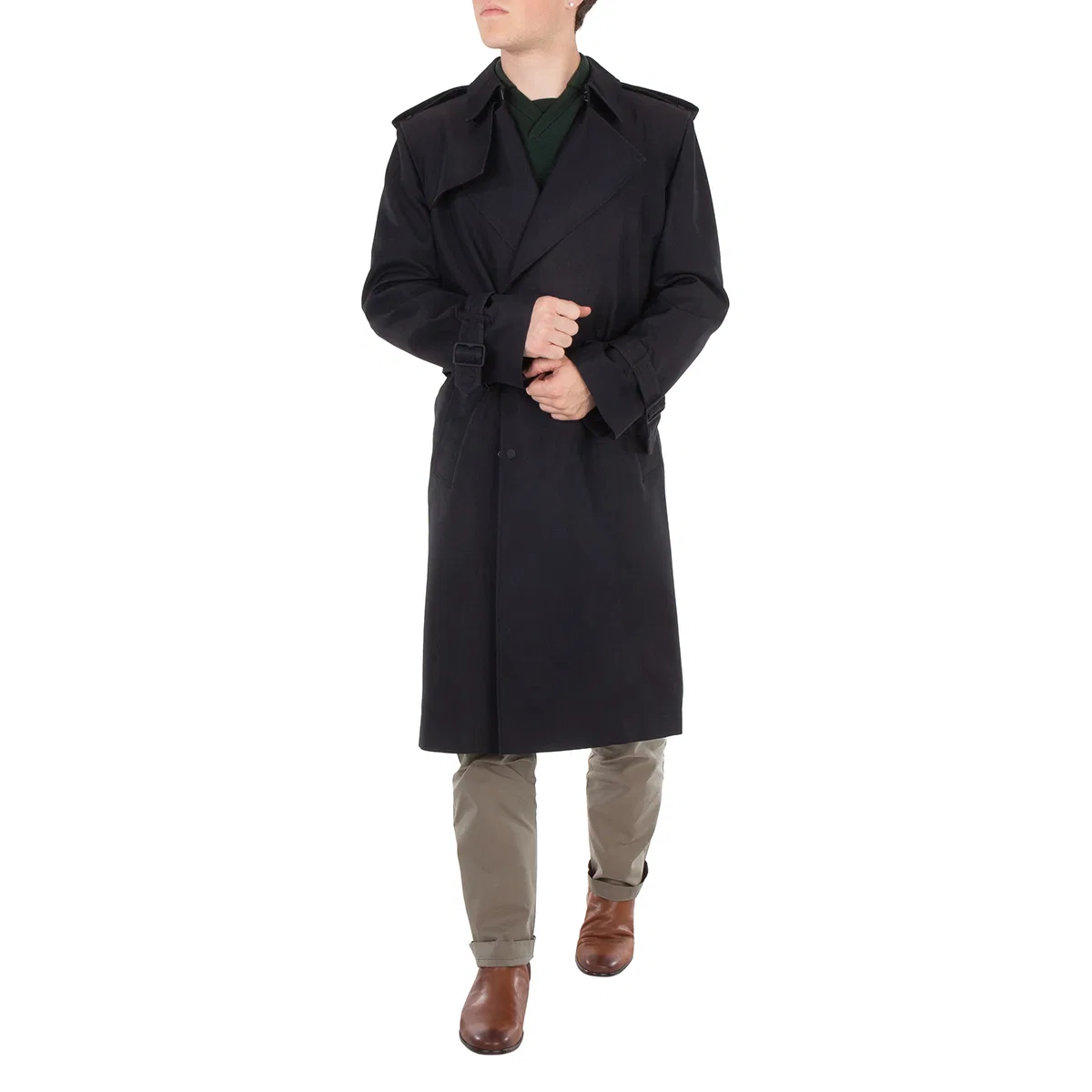 Плащ из шёлкового микса с двубортной застёжкой Double-Breasted Silk-Blend Trench Coat Burberry, Black