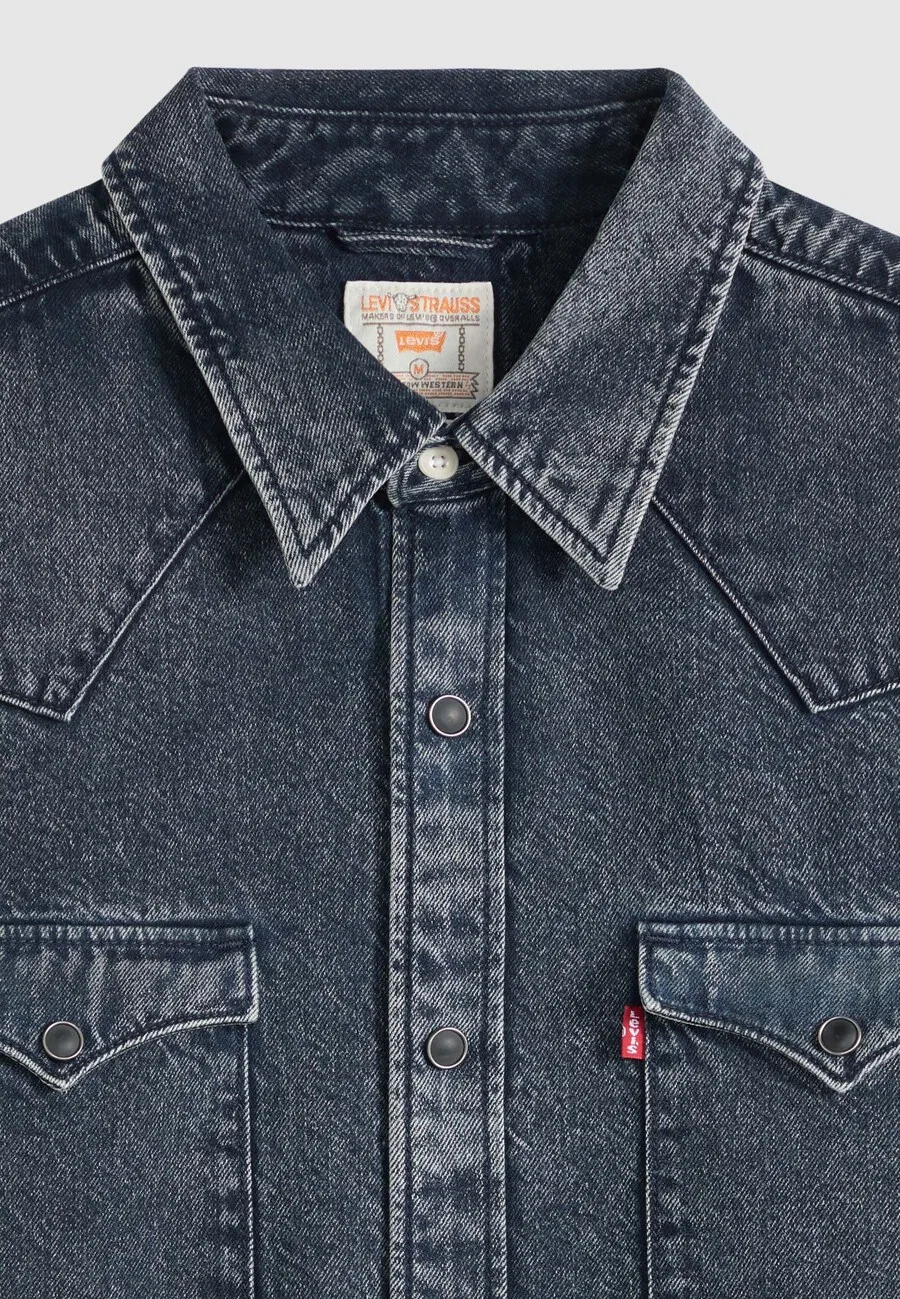 Рубашка LEVI'S Regular fit на пуговицах, модель 'BARSTOW WESTERN', темно-синего цвета — фото 2