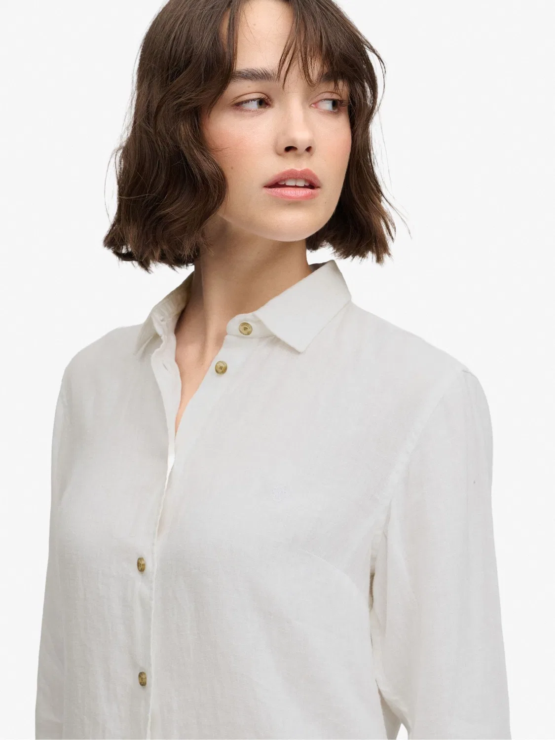 Рубашка свободного кроя, льняная Superdry Premium Linen Boyfriend, белый — фото 3