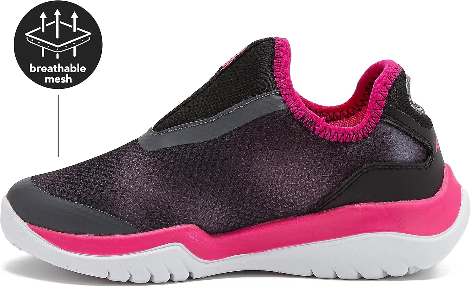 Детские кроссовки без шнуровки с легким дизайном Avi Breeze Avia, Dark Grey/Dark Pink/Black — фото 4