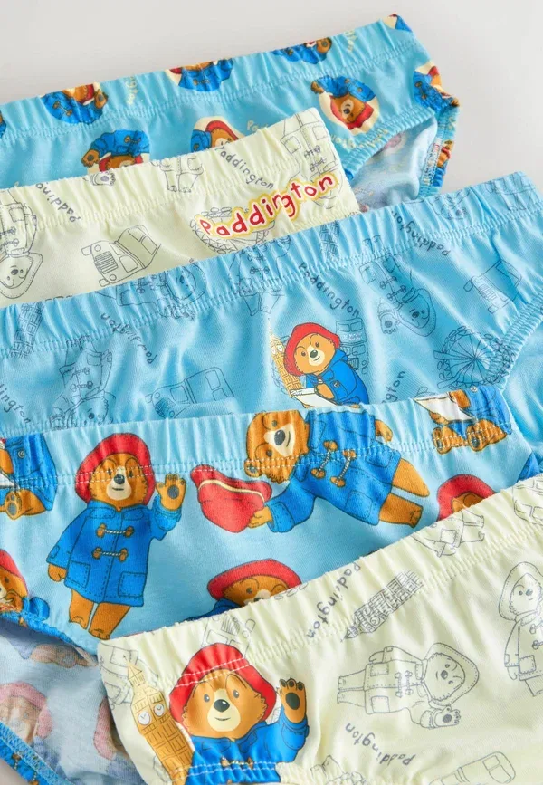 Комплект трусов 5 шт с принтом Animals Paddington Bear Briefs Next blue on white, белый/синий — фото 3