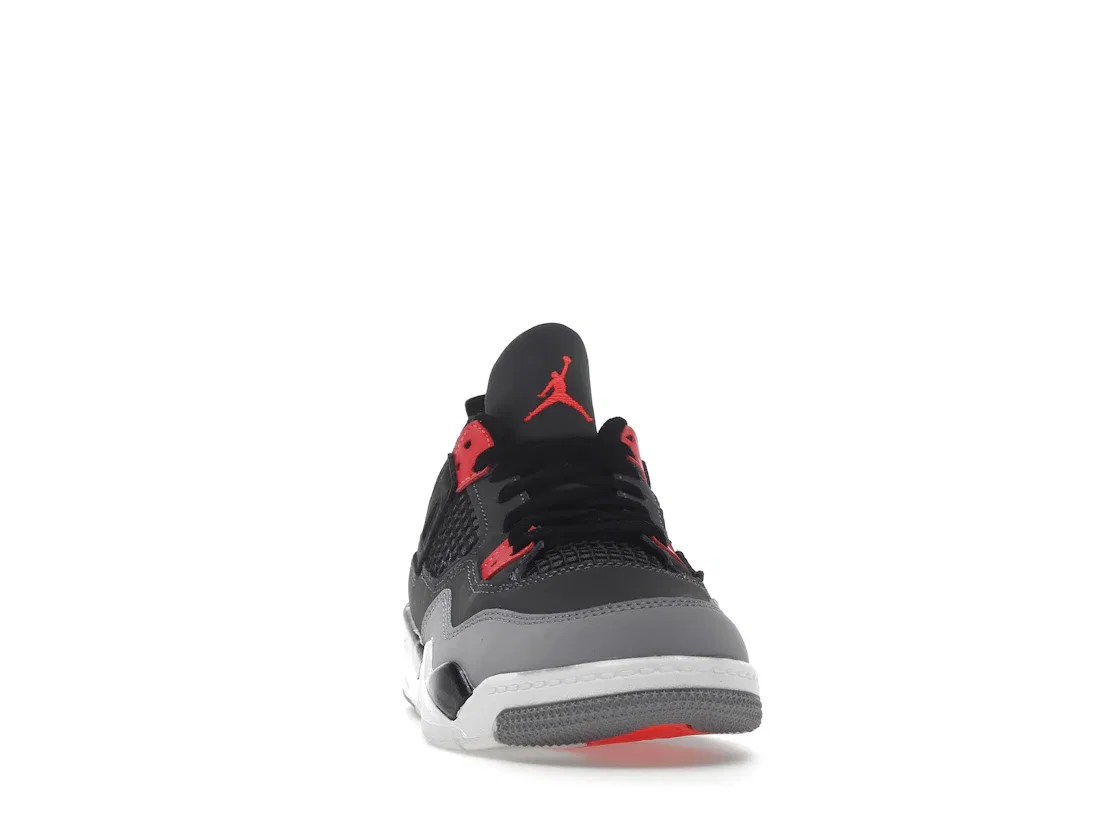 Детские кроссовки из нубука Jordan 4 Retro, Dark Grey/Infrared 23-Black-Cement Grey — фото 2