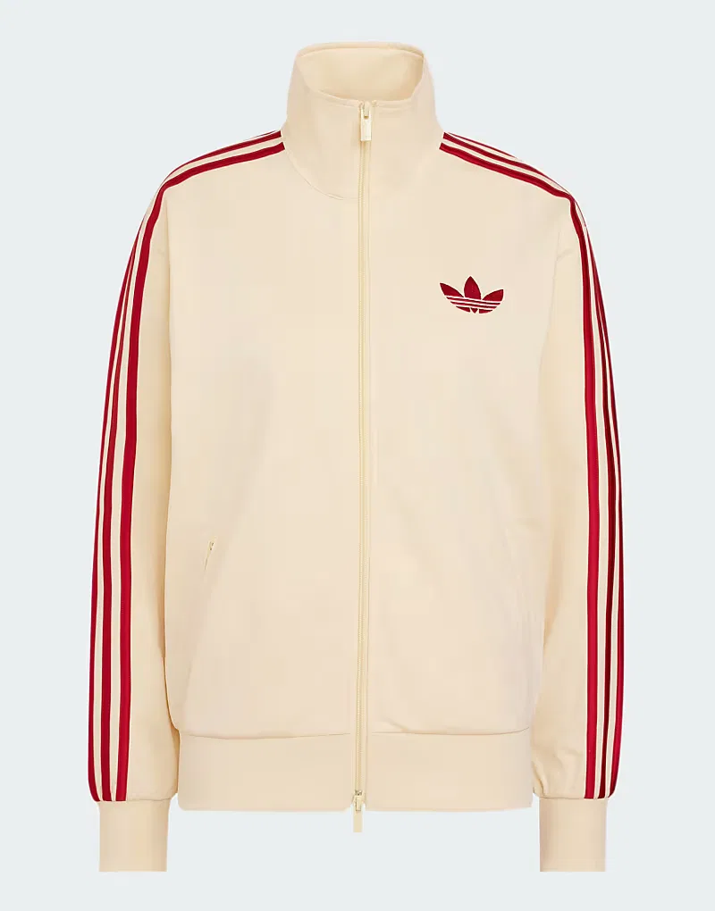 Спортивная куртка Adidas Originals Firebird свободного кроя, теплый ванильный цвет/Team Victory — фото 2