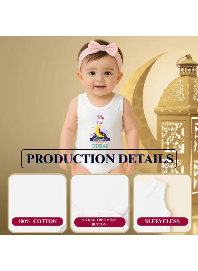 Боди-комбинезон без рукавов Dubai Eid Printshop4Me, белый — фото 3