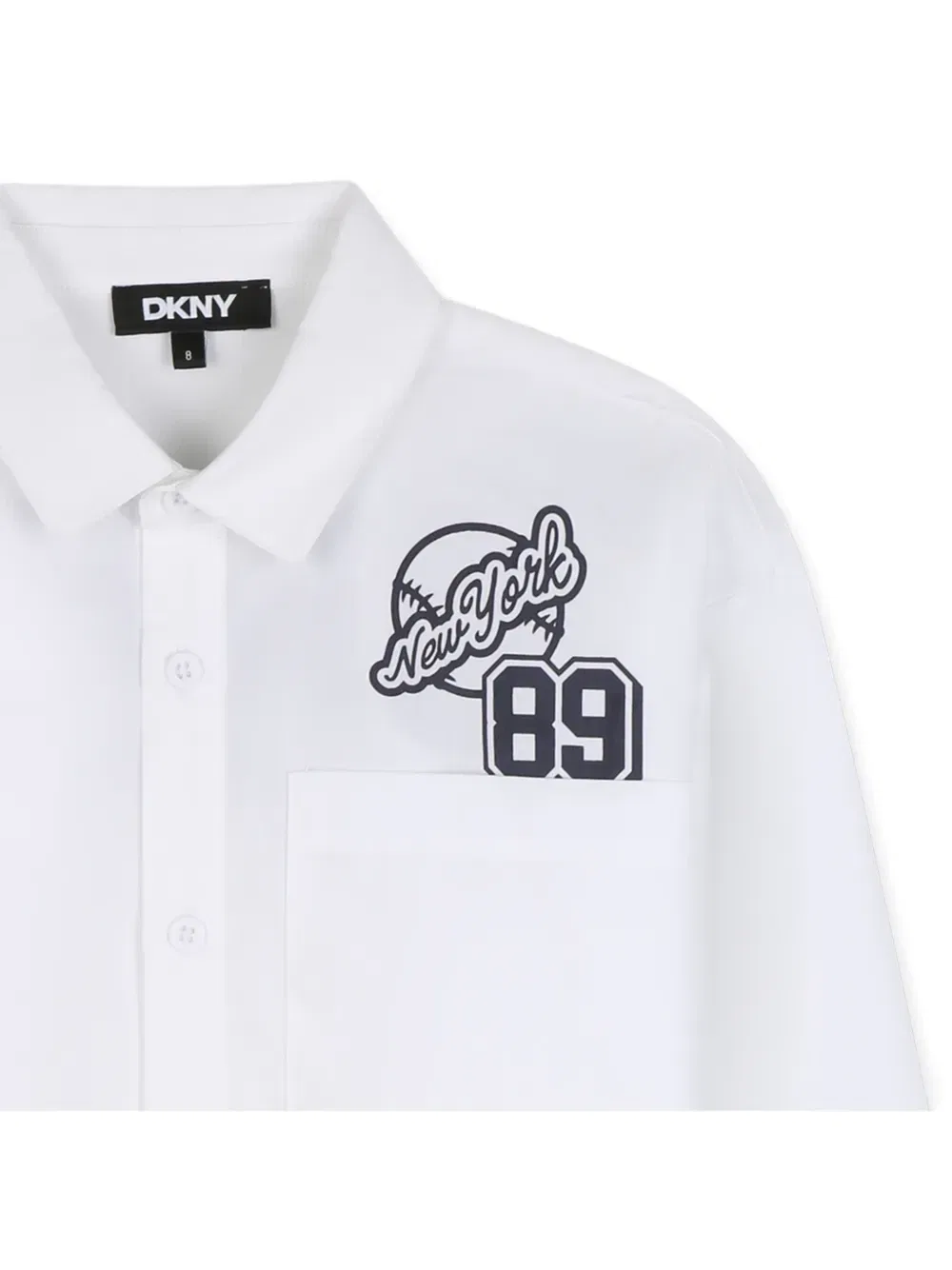 Рубашка с нагрудным карманом и логотипом Dkny Kids, белый — фото 3