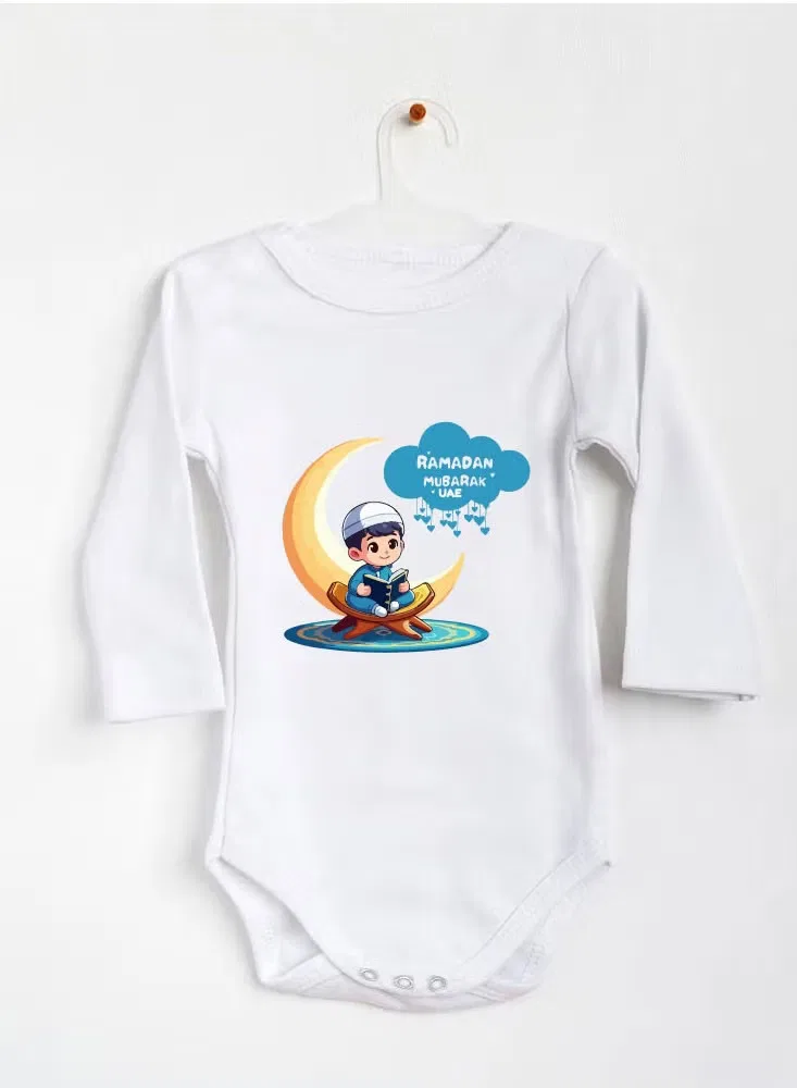 Боди-комбинезон с длинным рукавом с принтом My First Ramadan UAE Printshop4Me, белый — фото 2