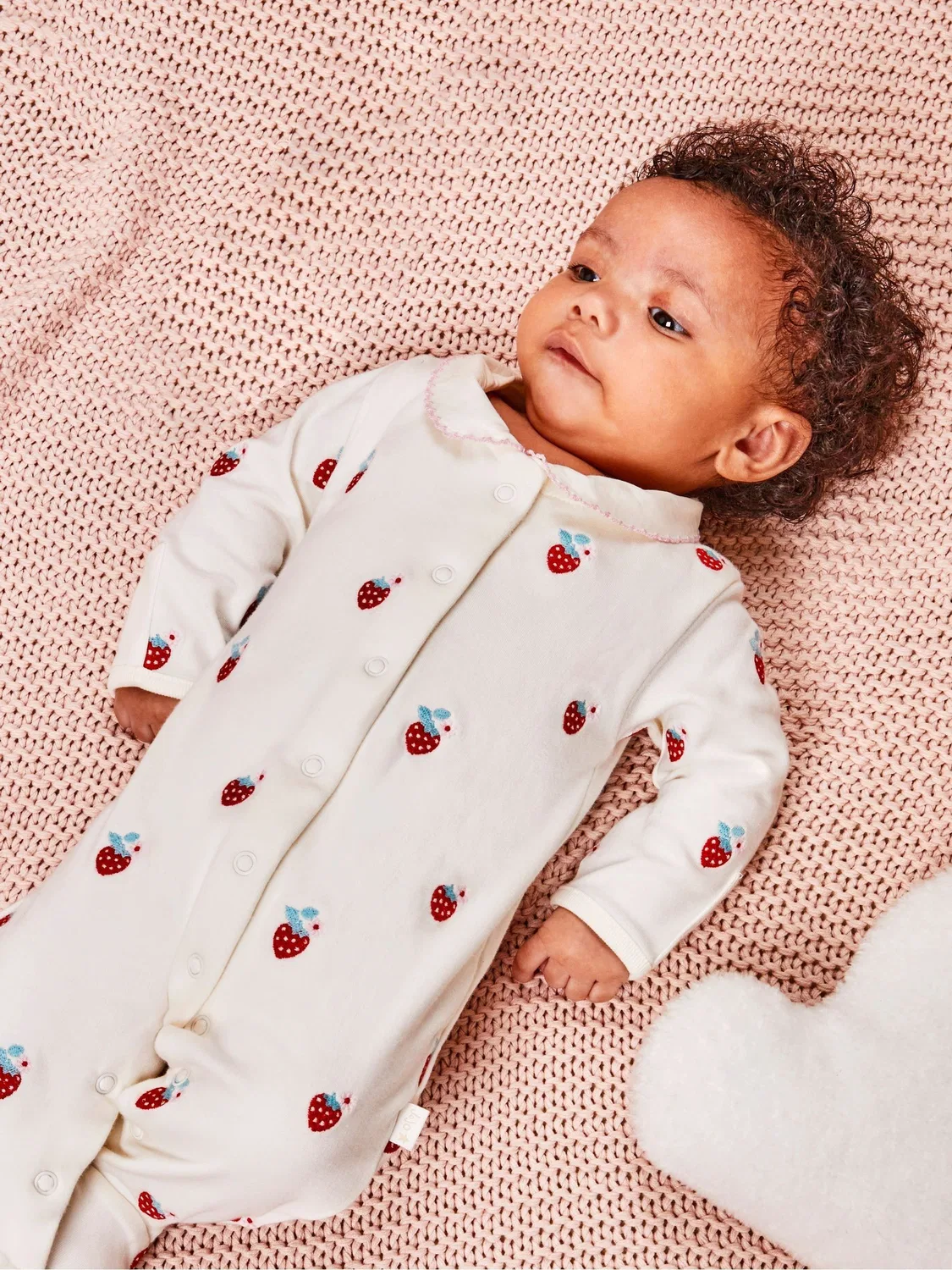 Комбинезон с вышивкой клубники, JoJo Maman Bébé, Red Strawberry