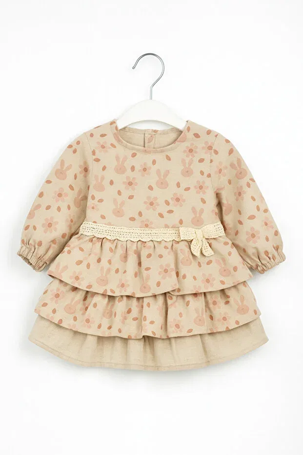 Детское платье-халат для девочек с цветочным принтом Fou Baby Flower Printed Robe Dress Generic Brands, Orange