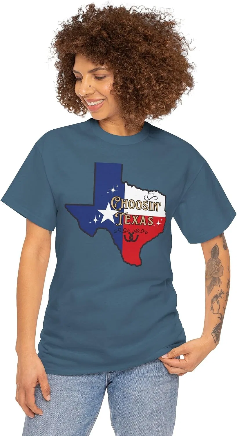 Женская футболка с принтом Choosin' Texas State Ella Cowgirl Rodeo Country Music Tee Shirt Two Stepping Riley T-Shirt, индиго/синий — фото 4