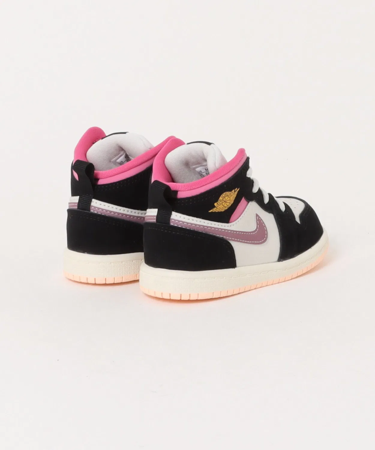 Детские кроссовки мид-кат с кожаным верхом JORDAN 1 MID SE (TD) JORDAN BRAND, Black — фото 2