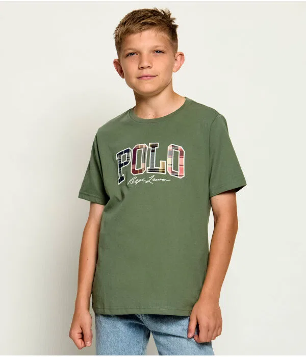Детская футболка с круглым вырезом Polo Ralph Lauren, Verde Oliva