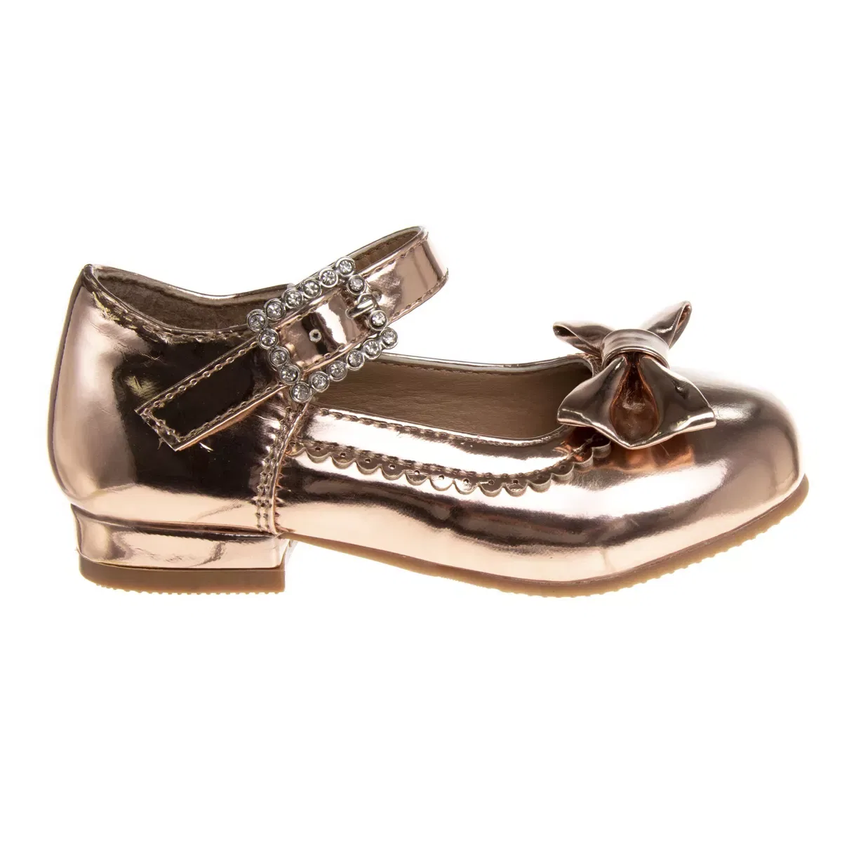 Детские туфли для девочек с пряжкой Josmo Shoes, Rose Gold — фото 2