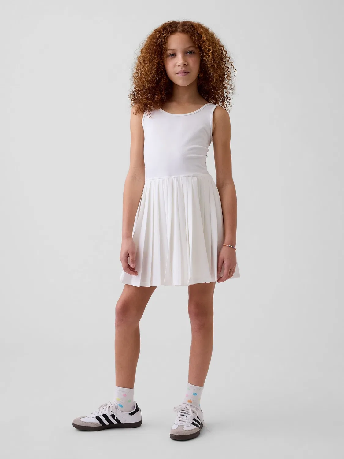 Платье теннисное Gap White Pleated, белый