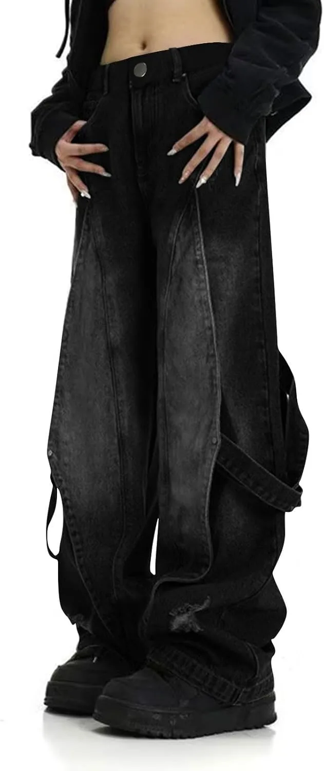 

Женские джинсы Wide Leg, ретро потертые HGps8w