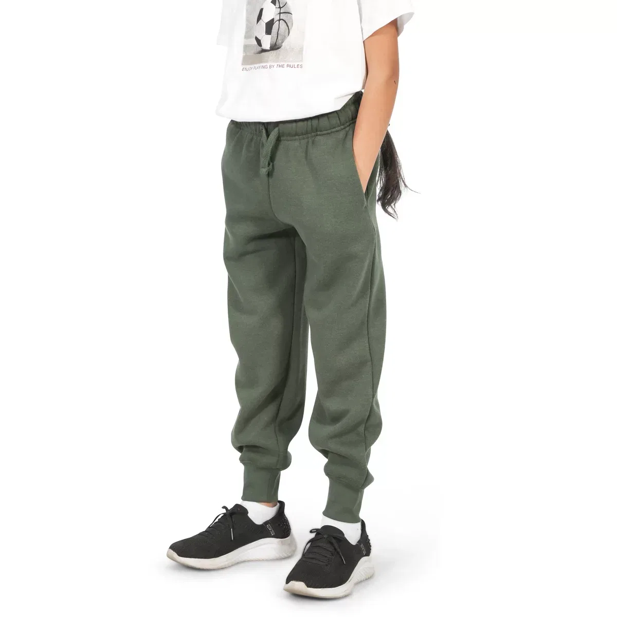 Детские спортивные штаны для девочек из флиса Everyday Kids, Green