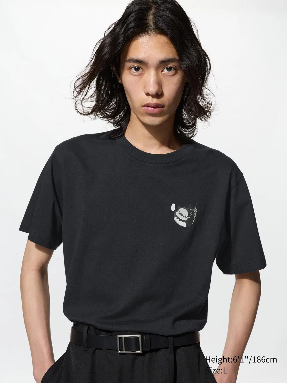 Футболка Uniqlo, с графическим принтом Black Clover, черная