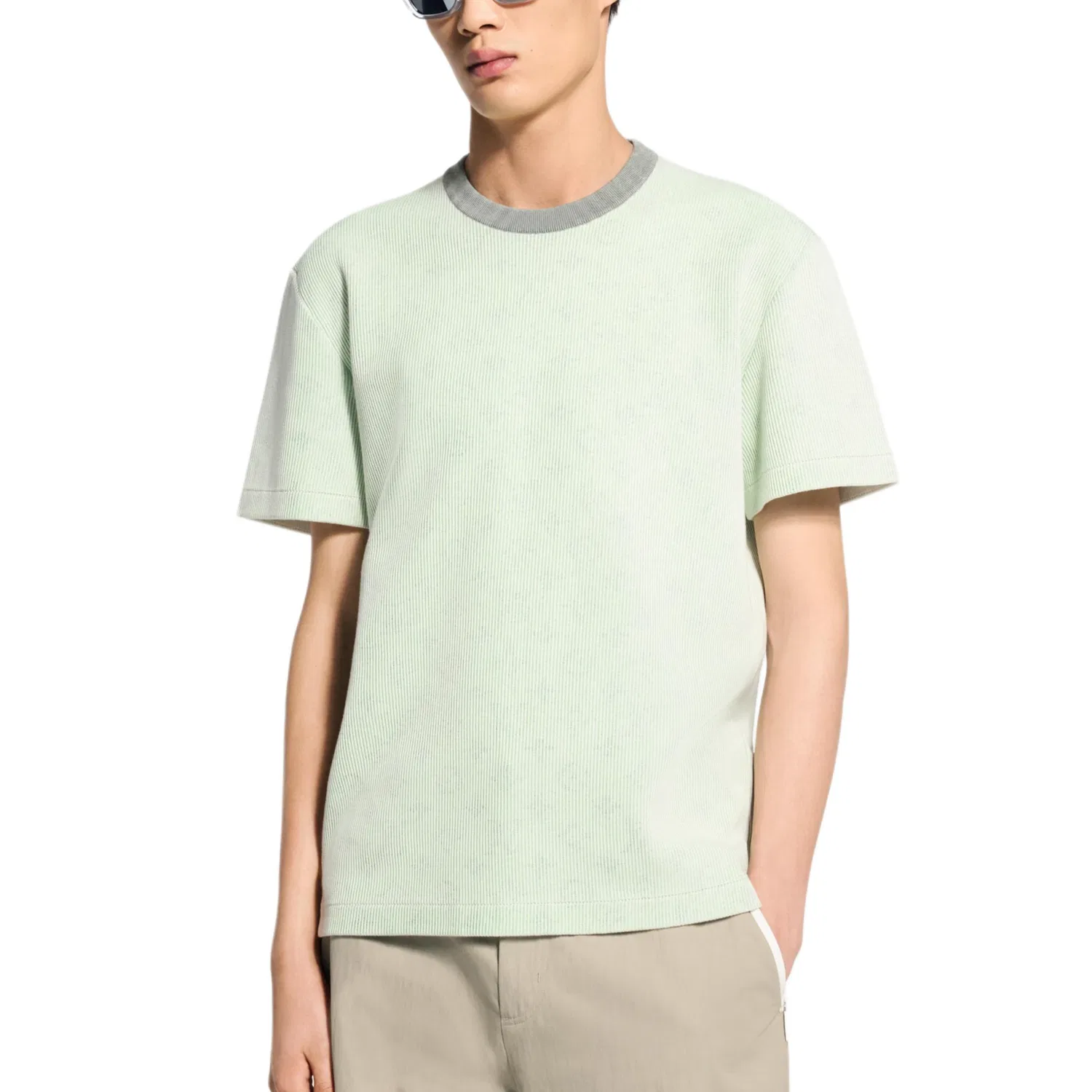 Мужская футболка с монограммой с длинным рукавом, свободный крой, Light Green, LOUIS VUITTON — фото 3