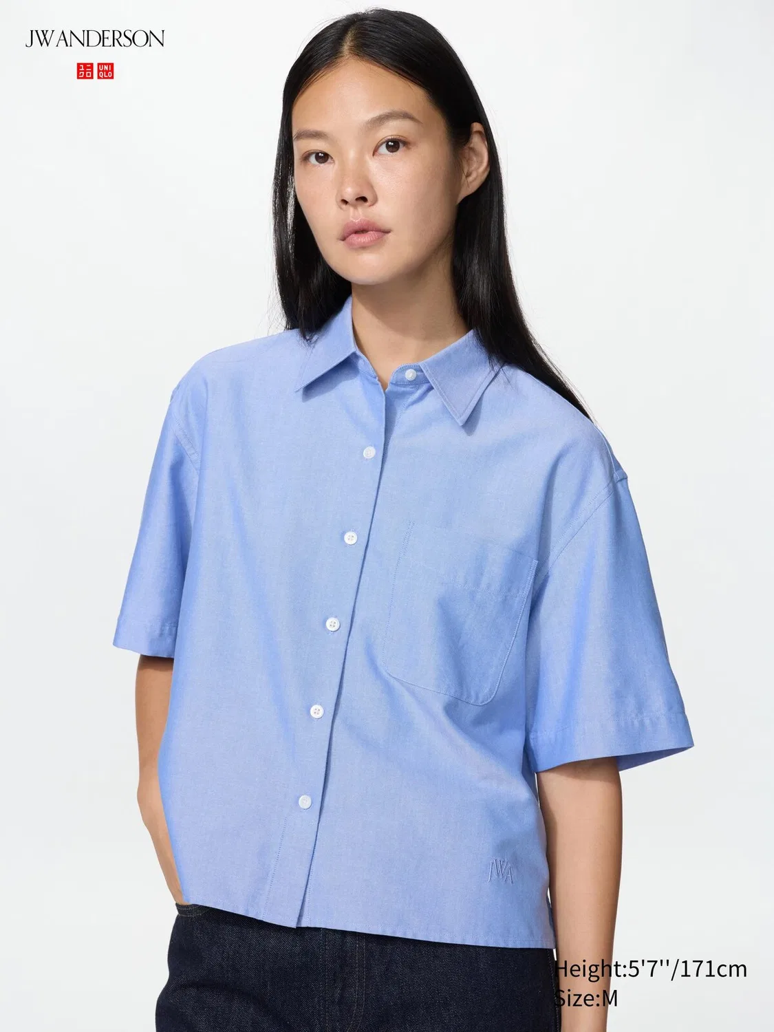 Рубашка Oxford Uniqlo, мужская, синяя