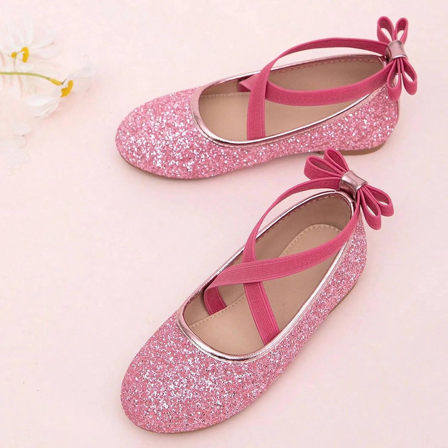 Детские балетки для девочек с ремешком на щиколотке Mary Jane Flats, Pink — фото 2