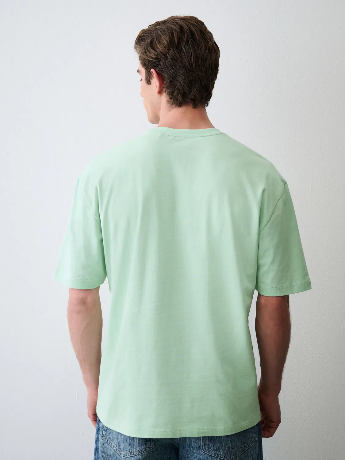 Футболка оверсайз с принтом, модель Mint Green Next, светло-зеленый — фото 3
