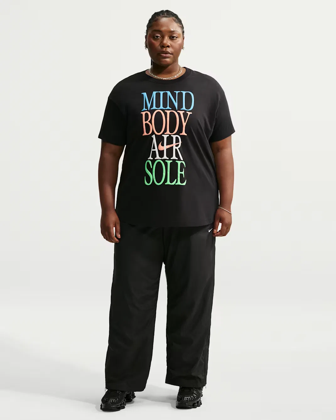 Женская футболка оверсайз (большого размера) Nike Sportswear Classic, Black — фото 4