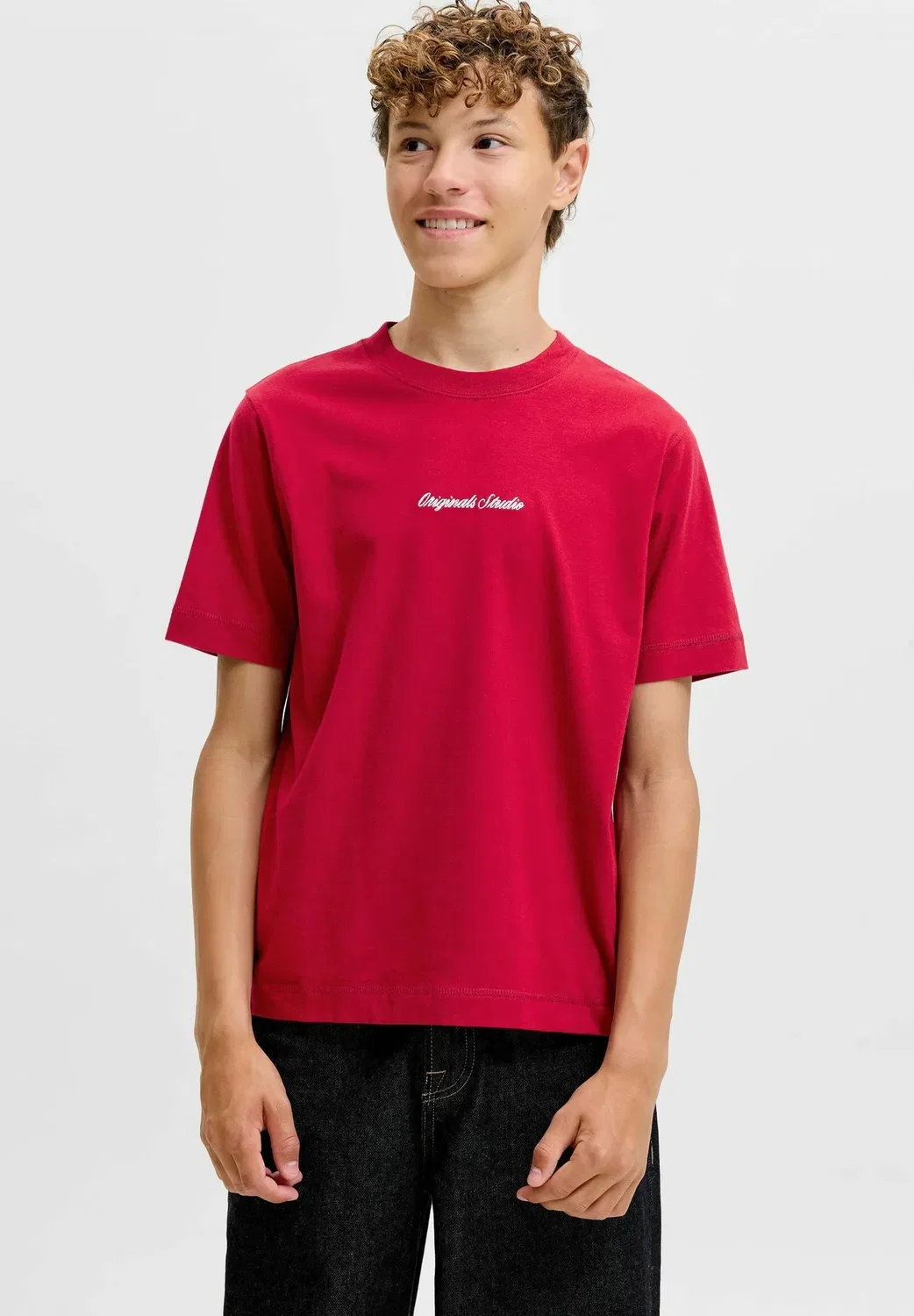 Jornorrebro emb tee ss cn noos jnr - print t-shirt Jack & Jones Junior, Rio Red — фото 2