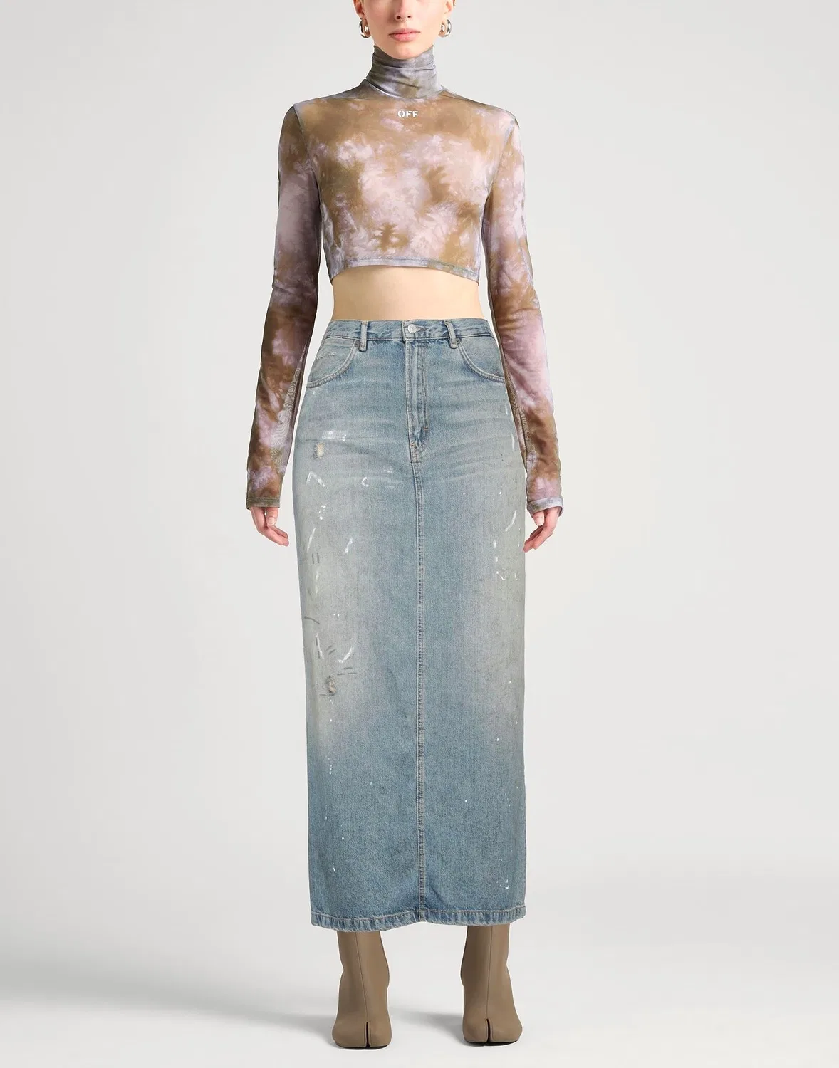 Женская расклешенная юбка джинсовая Acne Studios, синий — фото 2