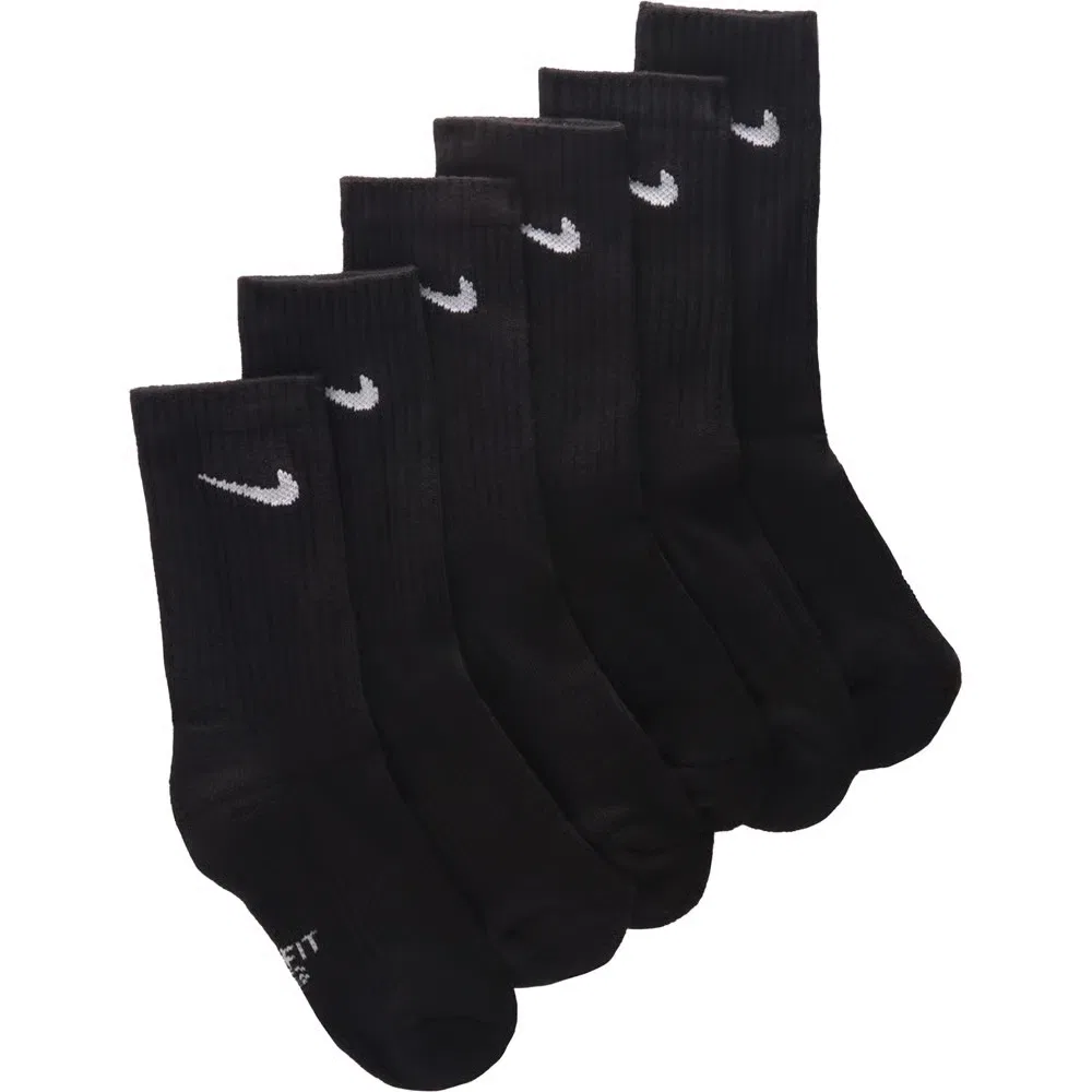 Набор из 6 детских носков размера XS для подростков Nike, Black/White