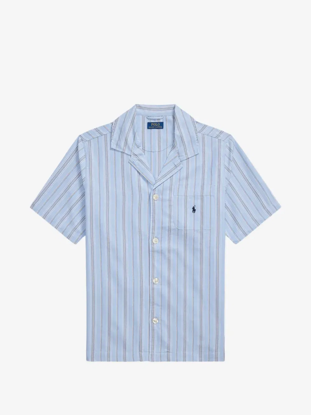 Поплиновая пижамная рубашка в полоску POLO RALPH LAUREN, синий