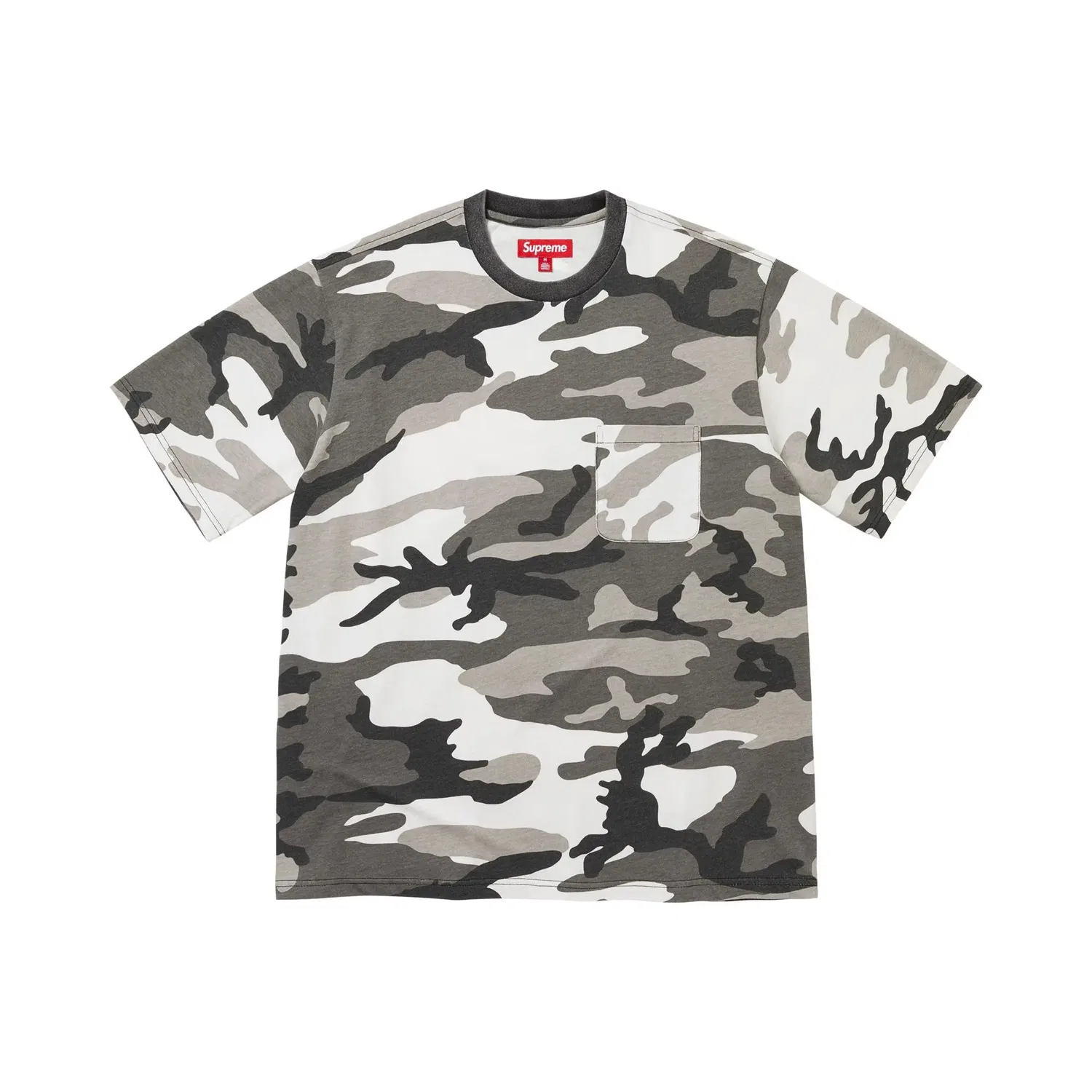 Топ с коротким рукавом с принтом Cracked Pocket Supreme, Snow Camo