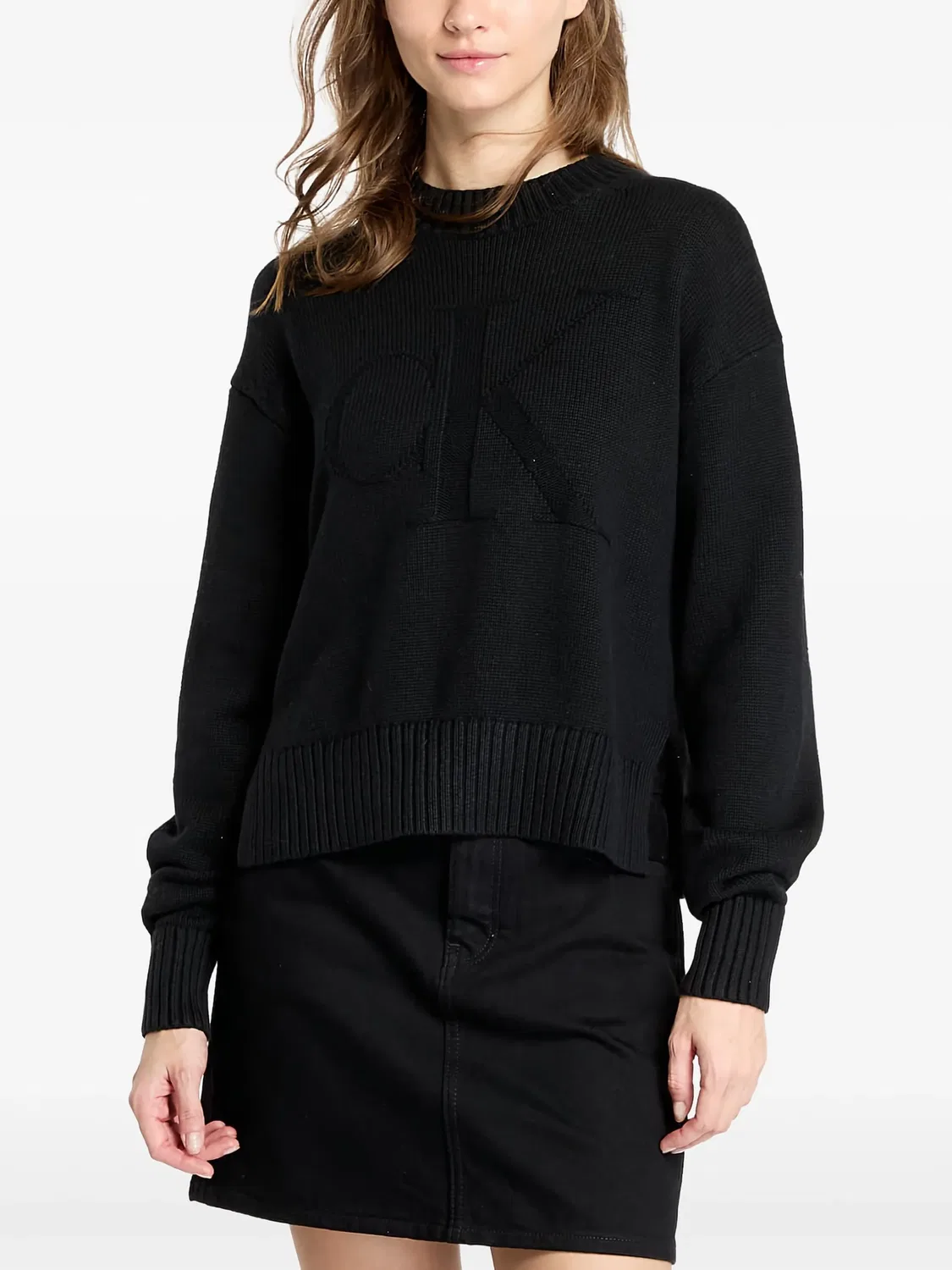Calvin Klein Джемпер с интарсией, черный