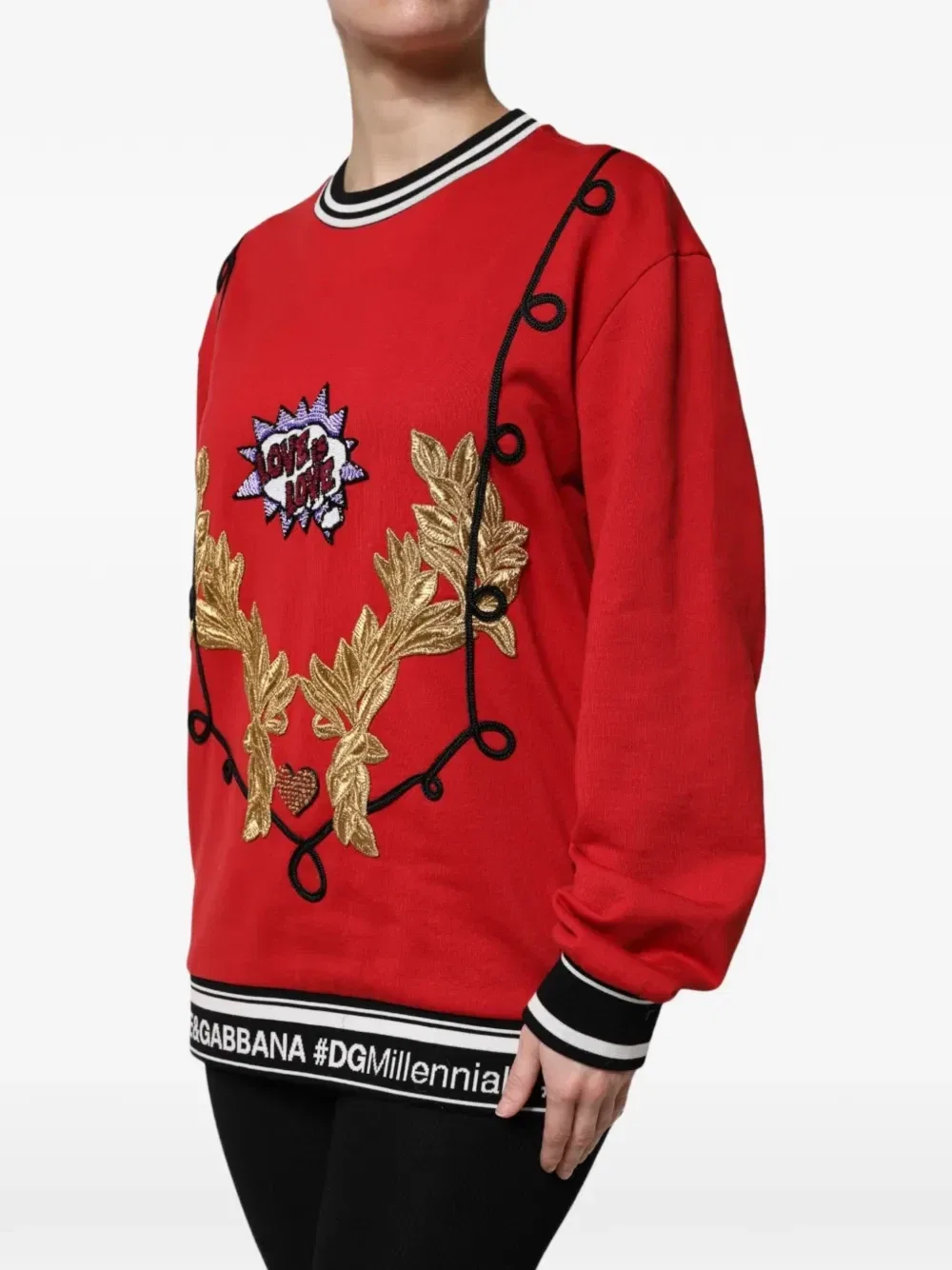 Толстовка с пайетками и вышивкой DOLCE & GABBANA, красный — фото 2