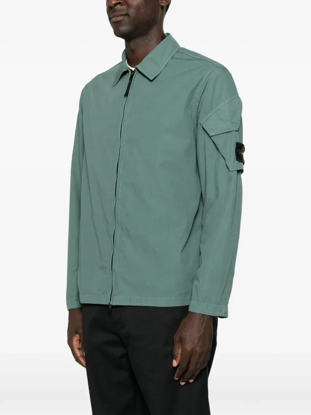 Куртка-рубашка на молнии Stone Island, зеленый — фото 3