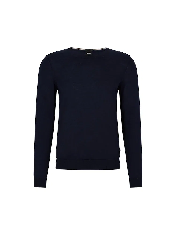 Свитер из шерсти, Slim Fit BOSS, Navy — фото 3