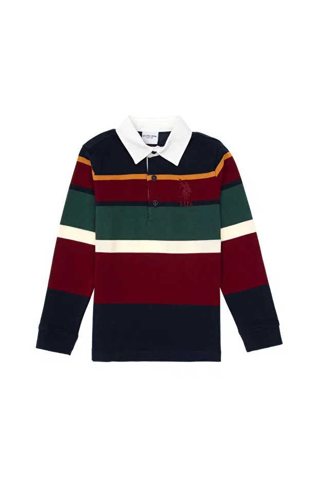 Детское для мальчиков свитшот с поло-воротником U.S. Polo Assn., Navy Blue