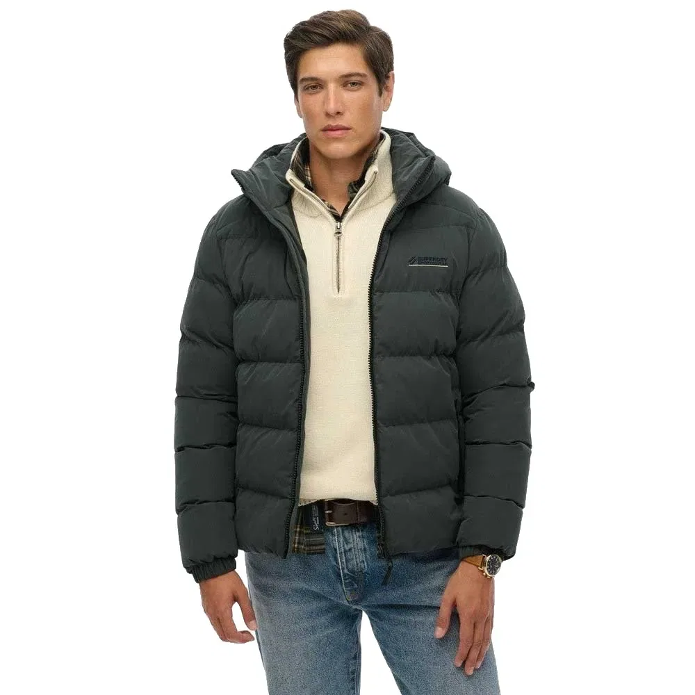 Мужская куртка-пуховик из микрофибры с капюшоном Superdry, Green