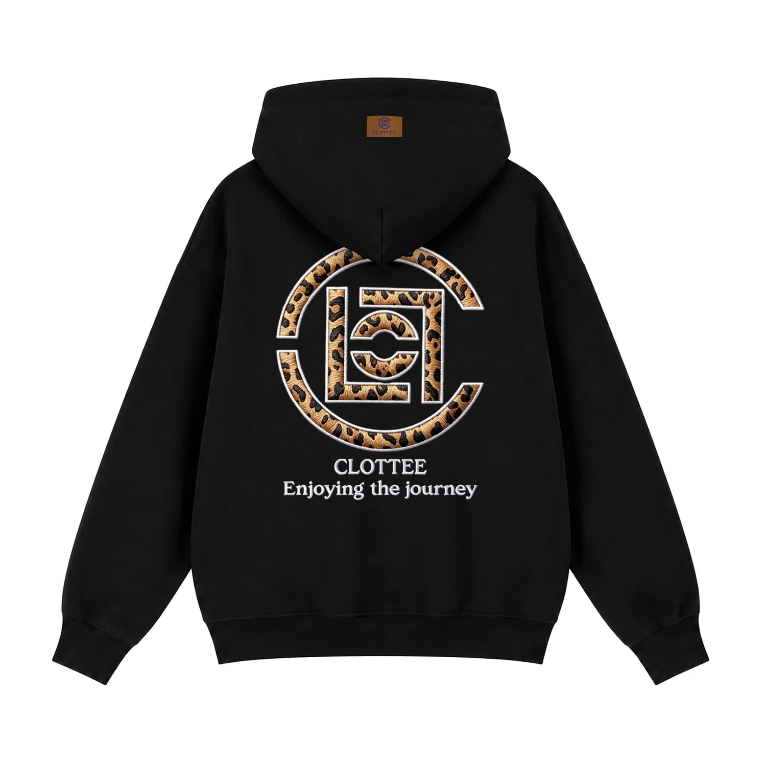 Детское худи с принтом CLOT, Dark Heather Gray-Leopard Print Black — фото 3