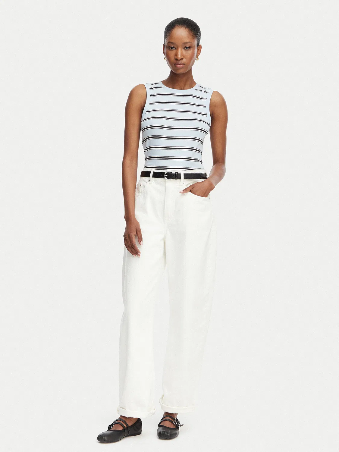 Женский топ облегающего кроя Multistripe Tommy Hilfiger, синий — фото 2