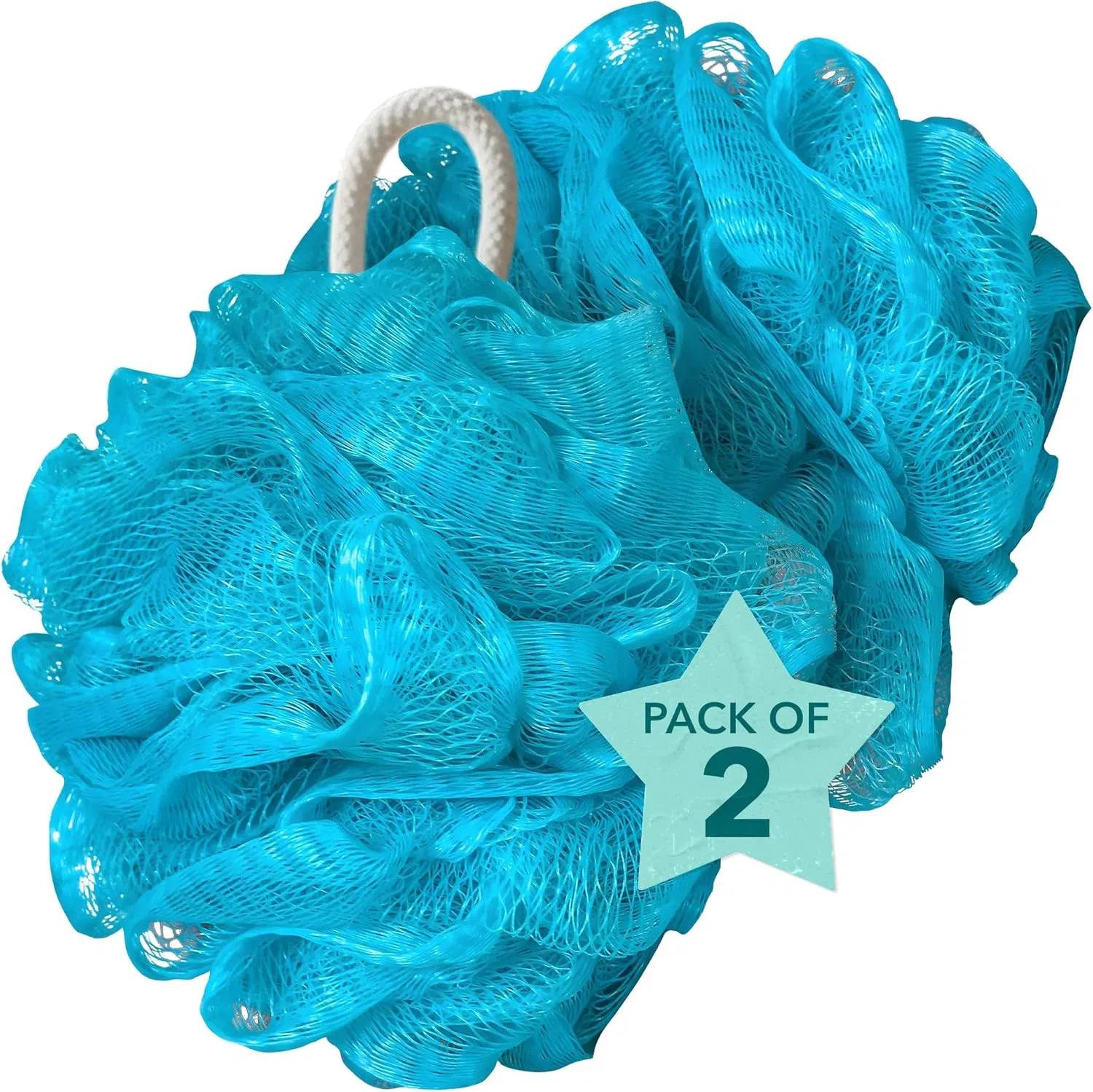 Люфа для душа, 2 шт, 90 г каждая, Rengöra, Blue