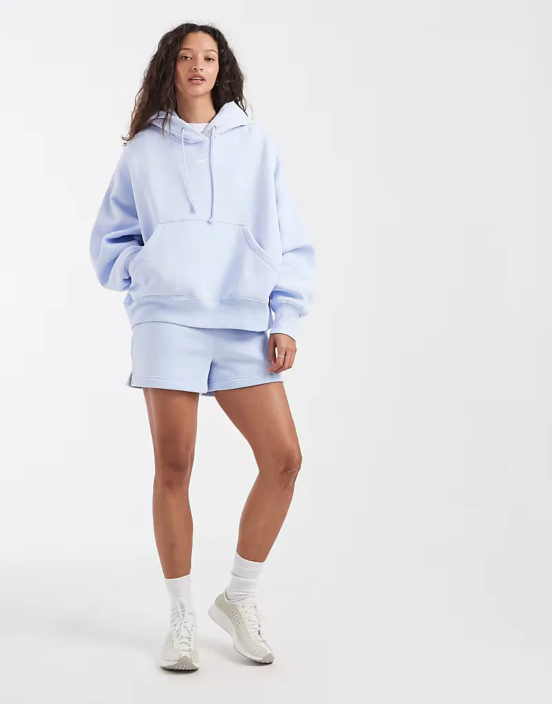 Толстовка Nike Phoenix Fleece оверсайз светло-голубой — фото 2