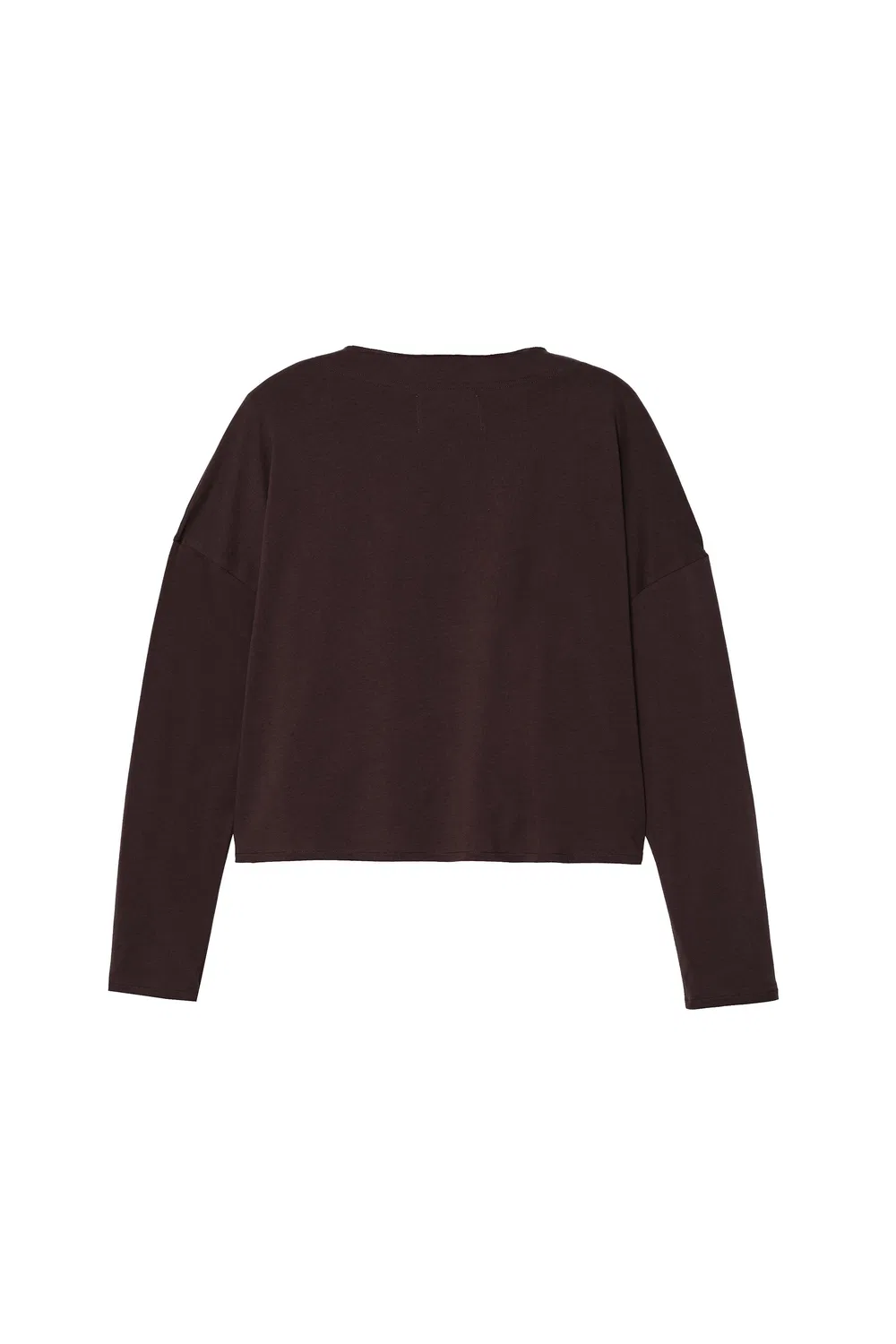 Укороченная футболка с длинным рукавом ZARA, Brown — фото 4